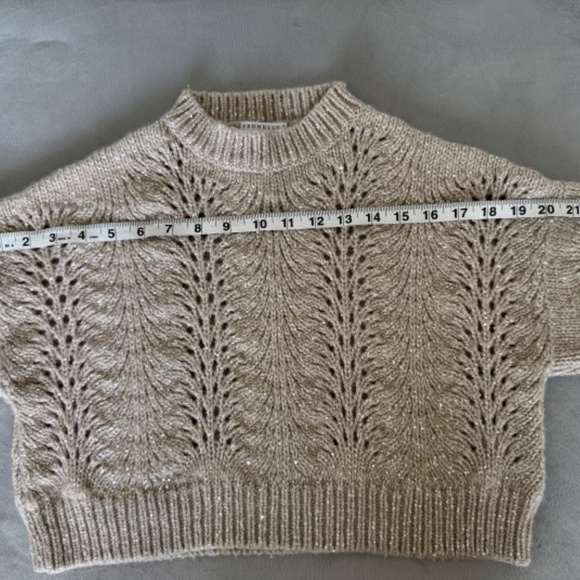Brunello Cucinelli Cashmere Sequined Cropped Sweater XS - Picture 11 of 13